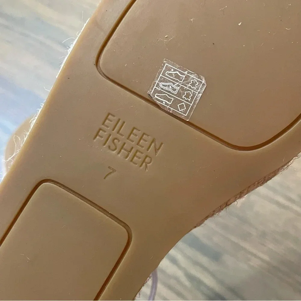 Eileen Fisher Lace-Up Espadrille Sandal in Toffee Cream Women’s 7